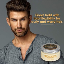 Woody's Styling Cream for Men, Flexible Styling Cream, Controls Curly and Wavy Hair, 3.4 oz. 2-Pack