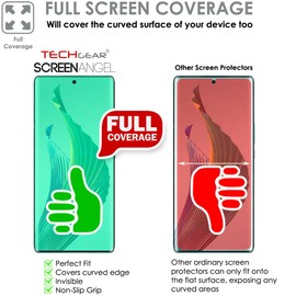 TECHGEAR [Pack of 2 Screen Protectors for Honor Magic 5 Lite 5G [Screen Angel] [Full Screen Coverage] Reinforced TPU Screen Protector Film with Total Screen Coverage Including Curved Area