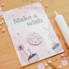 Papierdrachen Postcard with Button | Make a Wish for Sending