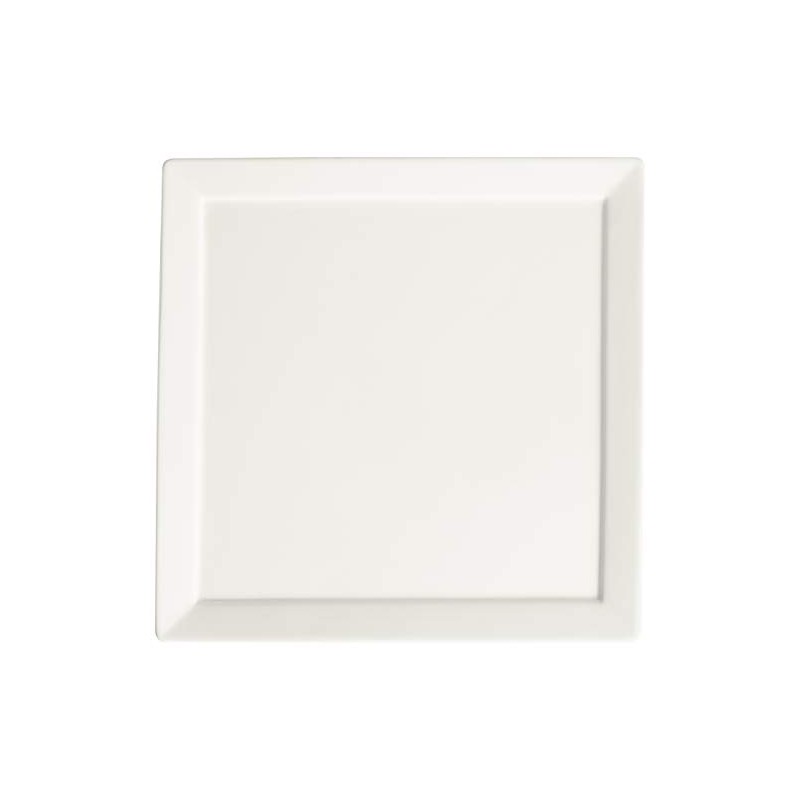 Fortessa Fortaluxe SuperWhite Vitrified China Dinnerware, Tavola 12-Inch Square Flat