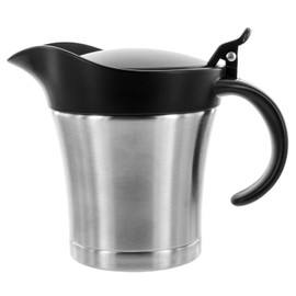 Coolinato Thermo Stainless Steel Gravy Boat, 400 ml, Double-Walled Stainless Steel, Leak-proof Lid, 11 x 8.5 x 14 cm, Suitable as a Sauce Pourer and Insulating Thermal Container