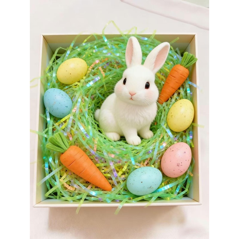 Lridescent Rainbow Easter Grass Crinkle Cut Paper,Raffia Basket Shreds Tissue