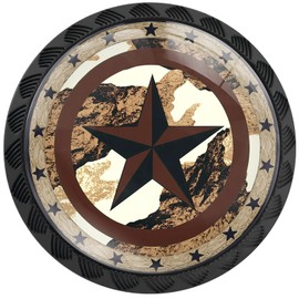 Artinhand 4 Pack Rustic Western Star Cabinet Knobs for Kitchen Bathroom