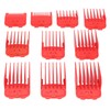 10pcs Professional Hair Clipper Guide Comb Red Hair Trimmer Cutting