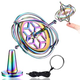Shine Us Gyroscope Spinning Top, Fingertip Toys Balance Spinner Toy Metal Anti-Gravity Colorful Decompression Educational Gift for Kids top (Top-001)