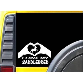 EZ-STIK Saddlebred Hands Heart Sticker k008 8 inch American Saddlebred Horse Decal