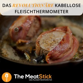 The MeatStick Mini Thermometer with App, Wireless Meat Thermometer with 10 m Range, Precise Temperature Meter up to 85 °C, Grill Thermometer with 66 mm Temperature Sensor, Dishwasher Safe