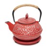 Juvale Japanese Cast Iron Teapot with Infuser - Red, 27