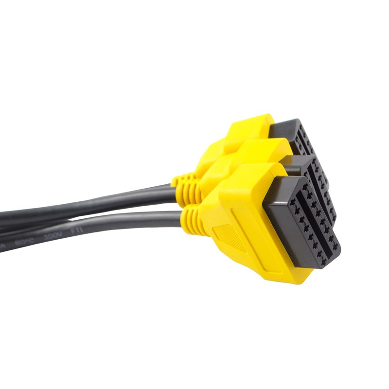 OLLGEN 1.6ft/50cm OBD2 Splitter Cable,3 Way OBD-II Extension Cable,Full 16