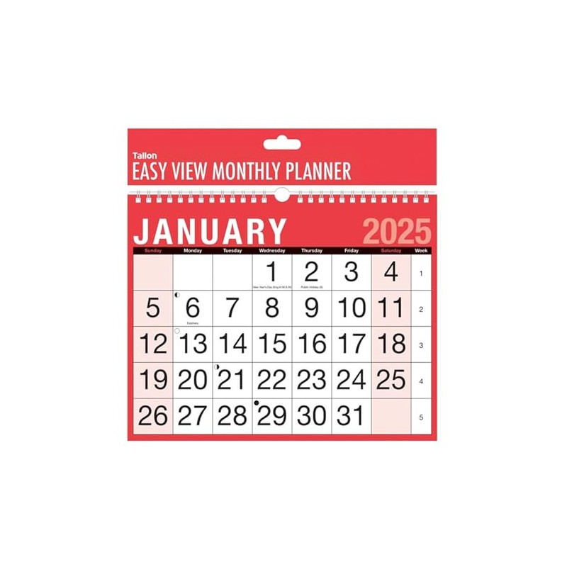 2025 Calendar Month to View Easy View Monthly Planner Large