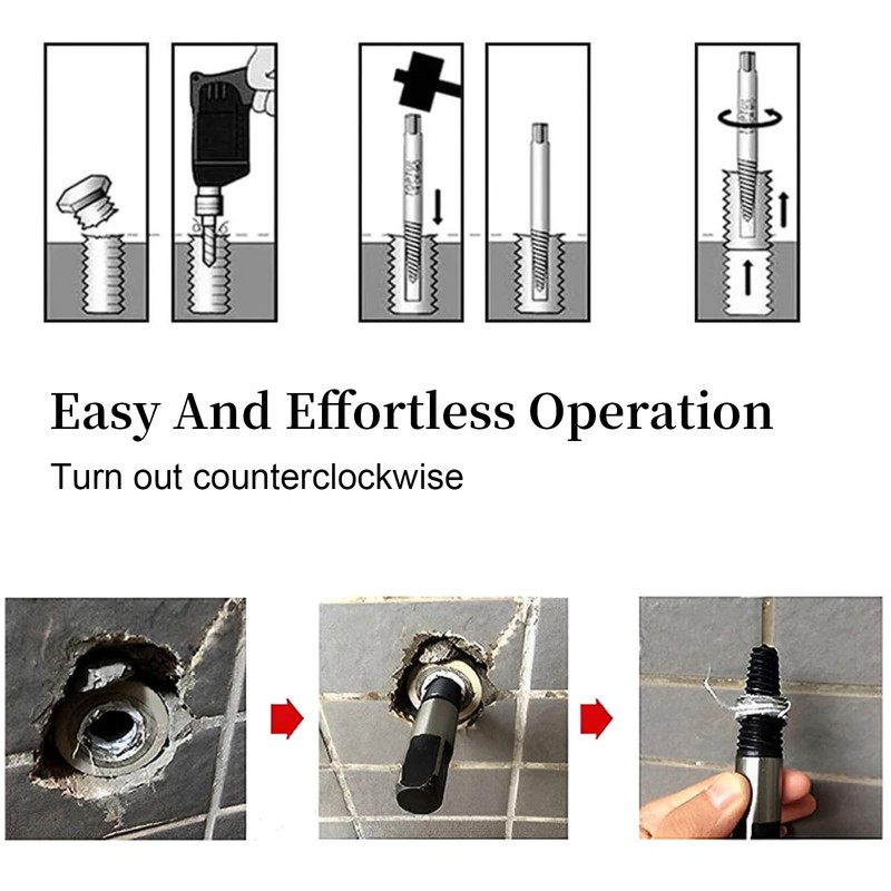 Damaged Screw Extractor Set, 6 Different Sized Screw Extractor, Easy