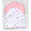 Happy Kids Silicon Teether Mitten Pink with Polka Dots Secures