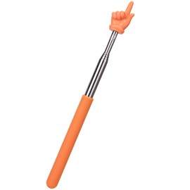 Dumero Retractable Teacher Pointer for Classroom Kids Reading, Dumero Extendable Finger Pointer Stick, School Collapsible Telescoping Long Hand Pointing Stick, Classroom Must Have Supplies Essentials, Orange