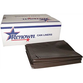 Renown REN66030-CA Fits 60 Gal. Black 3 mil 38 in. x 58 in. Trash Can Liner - pack of 50