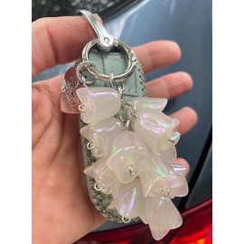 HESHANGWL Backpack Keychains Charms For Girls, Car Key Chain Lily of the valley Simulated Resin Glow in the Dark Key ring Keychains (white)