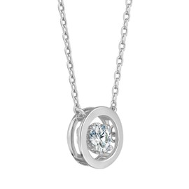 18K White Gold Plated Silver Necklace With 0.30 Carat Total Weight Lab Grown Diamond (E-F Color, Round Brilliant Shape, VS Clarity) Necklace For Women, Gift For Her Jewelry For Women