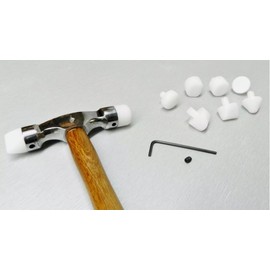 Dual-Head Nylon Hammer, Soft Touch Plastic Tips, Metal Forming Jewellery Tool with 9 Nylon Faces