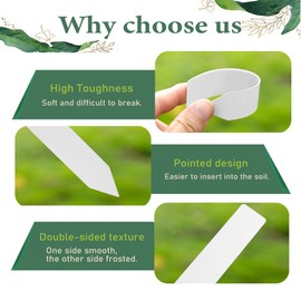 Dutreg 100 Stück Herzförmige Pflanzschilder Set - Wetterfeste Pflanzetiketten mit Marker, 4.2x8.7cm Weiße Outdoor Stecketiketten für Garten, Blumenbeete & Kräuter