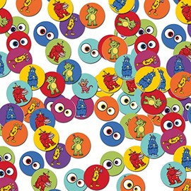 TIB Heyne 150 Pieces XXL Confetti Funny Monster as Decoration for Children's Birthday Party and Theme Party Table Decoration Confetti