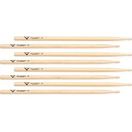 Vater Hickory Drumsticks 4-pack - Los Angeles 5A - Wood Tip (3-pack) Bundle