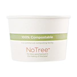 World Centric No Tree Paper Bowls, 16 oz, 4.4" Diameter x 3"h, Natural, Sugarcane, 500/Carton