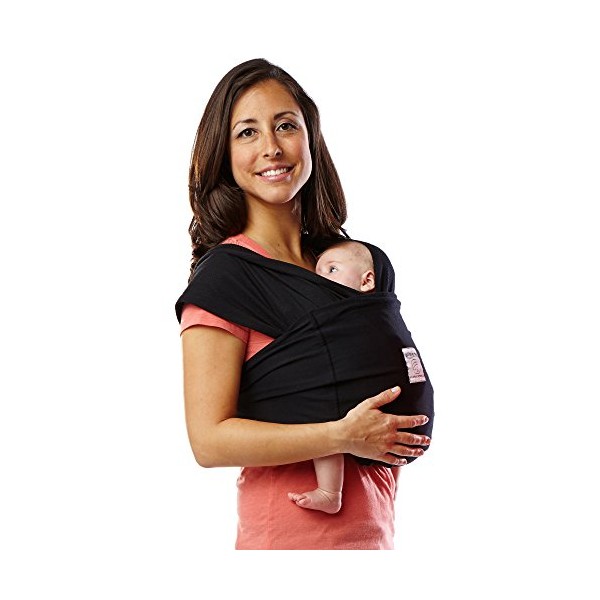 Baby K'tan Baby Wrap Carrier - Pre Wrapped and Simple as 1-2-3, Pillowy Soft, Slip On - Not Like Any Newborn Sling, No Rings, No Tying, No Buckles - Original Black (X-Small)