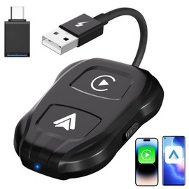 2 In 1 Wireless Carplay Adapter & Android Auto Wireless Adapter-Magic Link Carplay-Convert Wired To Wireless For OEM Wired Carplay/Android Auto Car-Plug&Play-Auto Connect-Work With IOS 10+/Android 11+