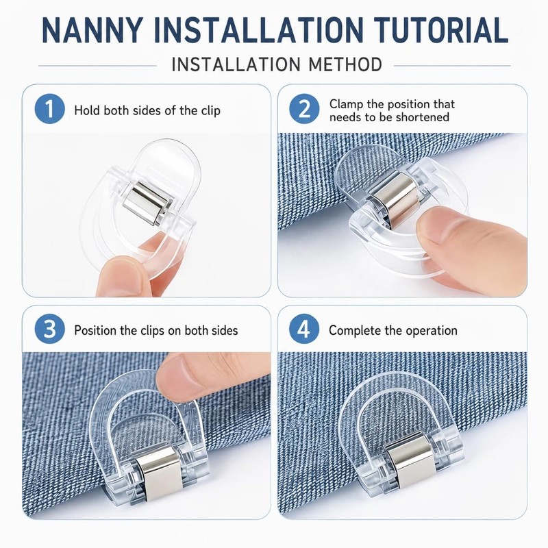 10 Pack Adjustable Pants Hem Clips for Length No Sew