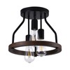 AngelcityCC Farmhouse Semi Flush Mount Ceiling Light Fixture Black Industrial