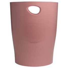Exacompta - Ref 45338D – 1 Papierkorb mit Griffen ECOBIN Skandi – großes Fassungsvermögen 15 Liter – Maße 26,5 x 26,5 x 33,5 cm – für Büro oder Zuhause – Altrosa