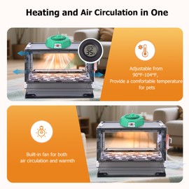 Puppy Incubator with Heating, Incubator for Puppies with Heating Ventilation Circulation Design, Kitten Whelping Box for Dogs and Puppies