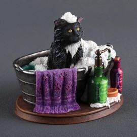 Veronese Design 5 1/2 Inch Bath Time by Lisa Parker Black Cat Animal Home Decor Statue