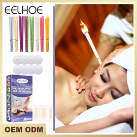 EELHOE Ear Candle Wax Cleaning Set (16 pcs) – Relaxing Stress Relief with Plug Candle, Natural Bee Wax Ear Candles in 8 Different Scents, Professional Collection - Quantity: 1 set