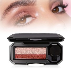 SICOSPI Perfect Dual Color Eyeshadow, 2024 Upgraded Two Color Eye Shadow Plate, Portable Dual Color Glitter Eyeshadow Palette Highly Pigmented, Waterproof Two Color Lazy Eye Shadow Plate (E)