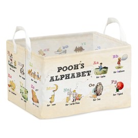 Winnie Nursery Large Hamper Canvas Laundry Basket Foldable With Waterproof Pe Coating, Foldable, for Kids, Boys and Girls, Bathroom and Bedroom Set, Clothes,Toys Bin