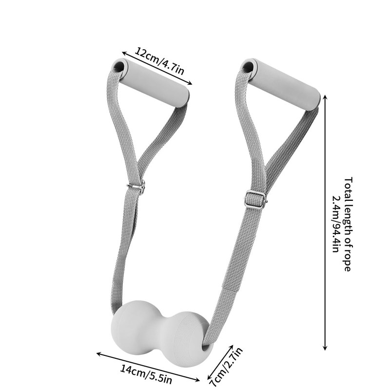 Fitness Peanut Massage Ball,Silicone Material,with Pull Rope,Fascia Ball,Double Lacrosse Massage