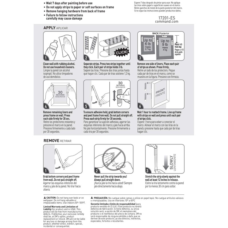 Command Black Picture Hanging Strips, 4 pairs (8 strips), Indoor