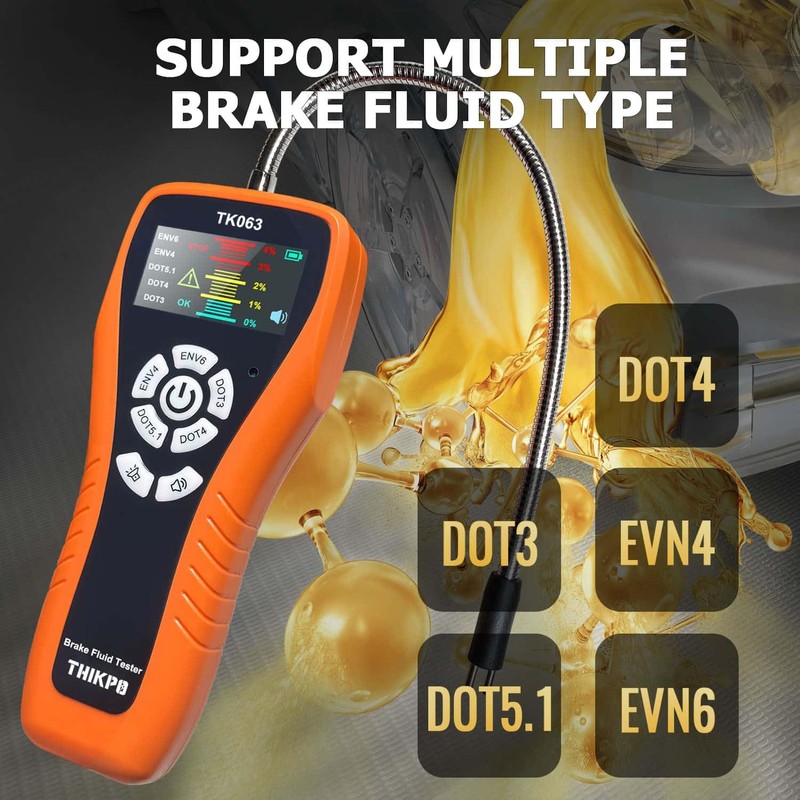THIKPO Brake Fluid Tester for DOT3 DOT4 DOT5.1 EVN4 EVN6,