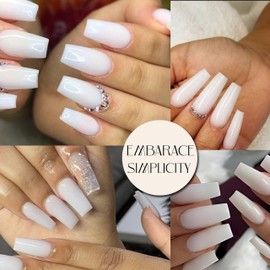 FATASH 500 Pieces Natural Coffin Fake Press on Nail Tips | Full Cover Acrylic French False Stick on Nails Kit | Professional Beauty Manicure Tool Set | Artificial Nail Extension For Women & Girls