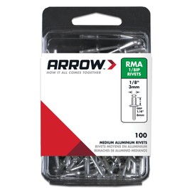 Arrow Fastener RMA1/8IP Medium Aluminum 1/8-Inch Rivets, 100-Pack