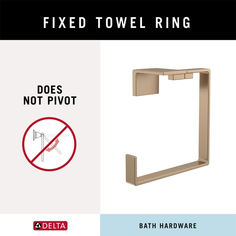 DELTA Vero Towel Ring, Champagne Bronze, Bathroom Accessories, 77746-CZ