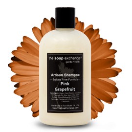 The Soap Exchange Hair Shampoo - Pink Grapefruit Scent - Hand Crafted 12 fl oz / 354 ml Natural Artisan Hair Care, Gentle, Sulfate & Paraben Free, Cleanse, Moisturize, & Protect. Made in the USA.