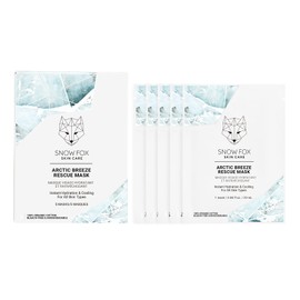 Arctic Breeze Rescue Mask – 5 Pack Peppermint Oil Aloe Vera and Seaweed Extract, Hydrates Soothes Skin Irritations such as Redness Enlarged Pores Inflammation Break Outs After-Sun Fatigue