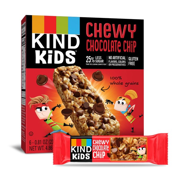 KIND Kids Granola Chewy Bar, Chocolate Chip, 6 Count (Pack of 8)