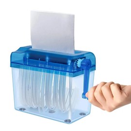 Hand Shredder, Portable Strip Cut Paper Shredder Machine, Hand Shredder with 1L Capacity for Paper, Notes, Bills, Portraits, Photos