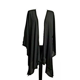 TIME AND TRU TIE FRONT Semi Sheer Black Knee Length Robe/Cover Sz L/XL