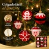 Cm-top Adornos Navideños de Santa Claus 9 Piezas,ornamentos Esferas,rojo