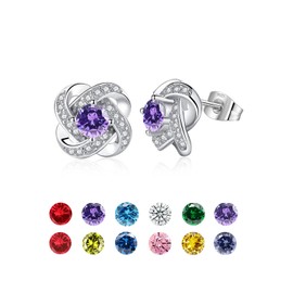 Purple Earrings June Birthstone Jewellery, Hypoallergenic Sterling Silver Stud Earrings, Stud Earrings for Women June Birthstone Earrings, June Birthday Gifts for Her Mum