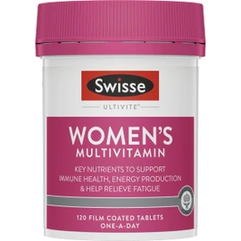 Swisse Ultivite Women's Multivitamin - Blend of herbs, minerals & vitamins including folic acid, biotin & iron - 120 Tablets