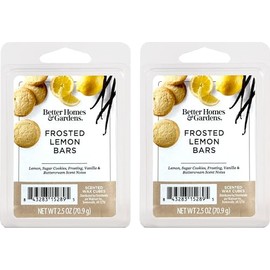 Maclock Better Homes and Gardens Scented Wax Cubes 2.5oz 2-Pack (Frosted Lemon Bars), Neutral, BG154